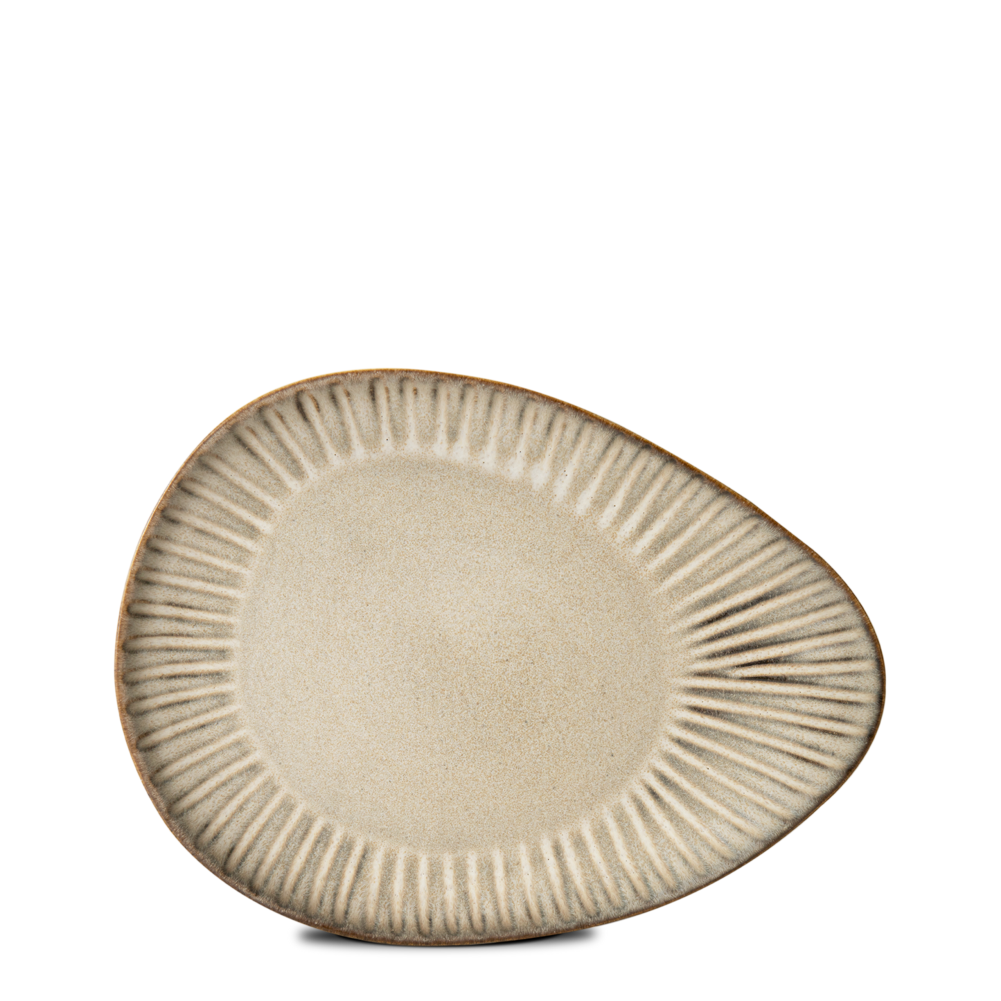 Vieria Beige Mate Servierplatte Large